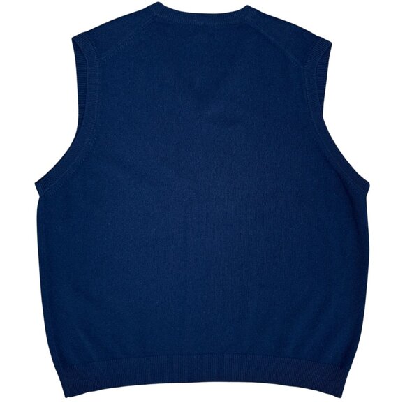 EUC Men's L.L. BEAN Vintage Lambswool V-neck Navy Sweater Vest | Size XXL - Picture 3 of 6